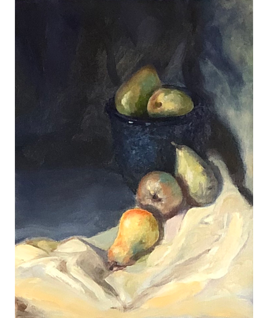 Pears and Pot Original Unframed