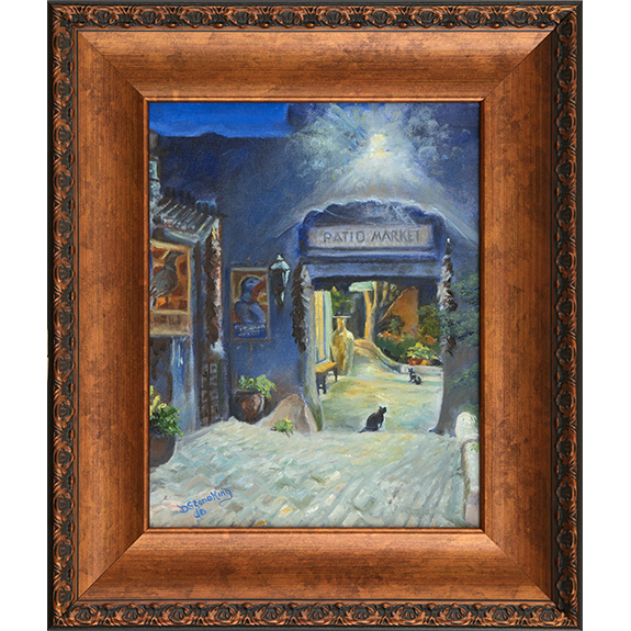 Face off at the Patio Market original framed