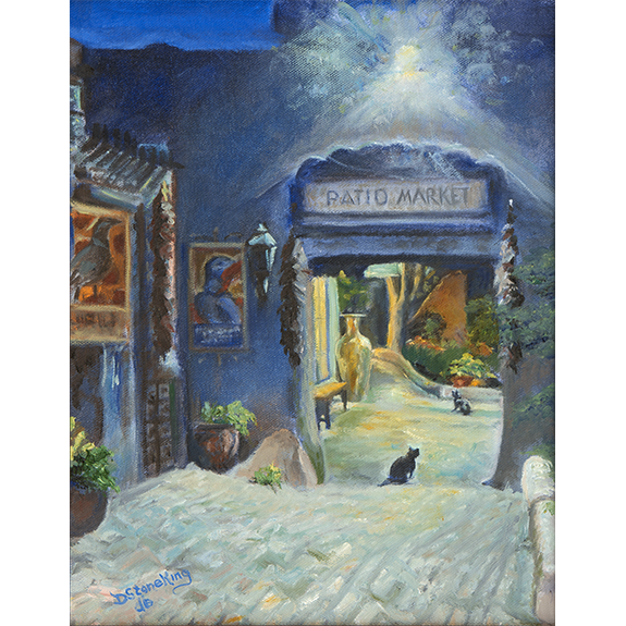 Face Off At The Patio Market Original framed