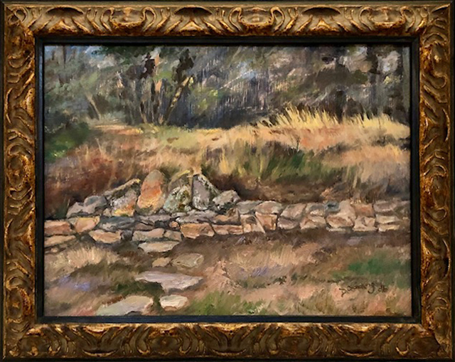 Stone Bench  original framed