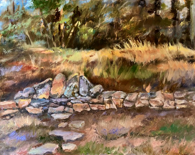 Stone Bench Original Unframed